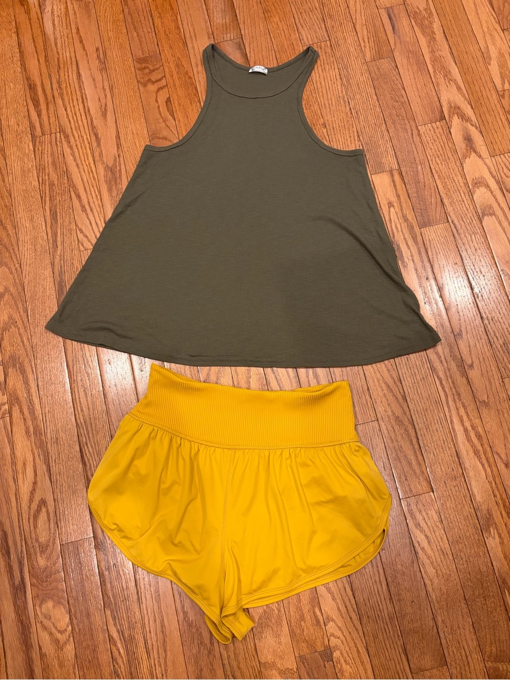 FP Movement by Free People Large shorts and  green ribbed tank